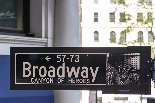 Broadway street sign in New York City
