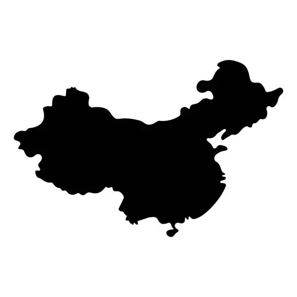 Vector illustration of China world map icon Geography location Asia