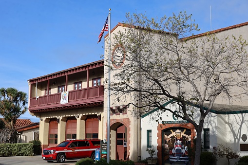 1-8-2024: San Carlos, California: Downtown San Carlos, California, Fire station and museum