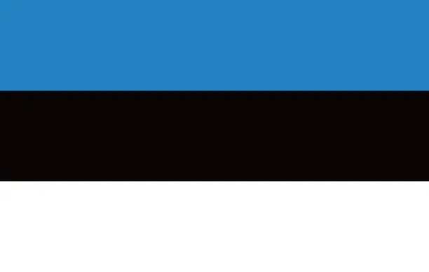 Vector illustration of Estonia flag. Standard size. The official ratio. A rectangular flag. Standard color. Flag icon. Digital illustration. Computer illustration. Vector illustration.