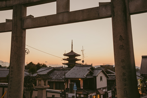 kyoto,Japan -December,22: Gion,The district was built to accommodate the needs of travellers and visitors to the shrine.It eventually evolved to become one of the most exclusive and well-known geisha districts in all of Japan