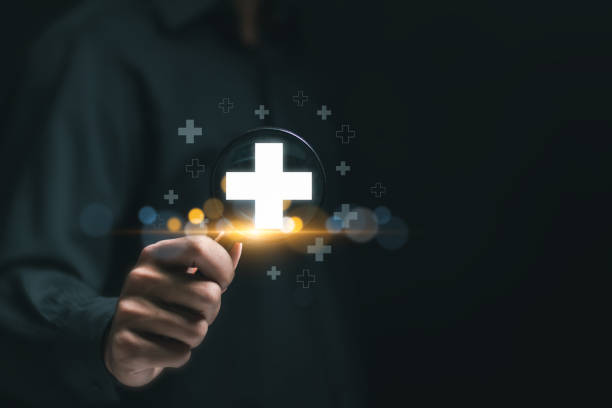 istock Positive thing by plus sign concept. Businessman use magnifying glass focus to virtual plus sign for positive thinking mindset. personal development, health insurance, growth concept. 2148079073