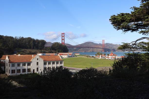 golden gate bridge from presidio, san francisco, california, america - chrissy ストックフォトと画像