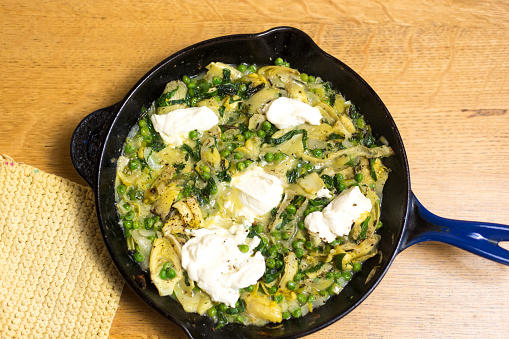 Skillet with Veggies and Ricotta