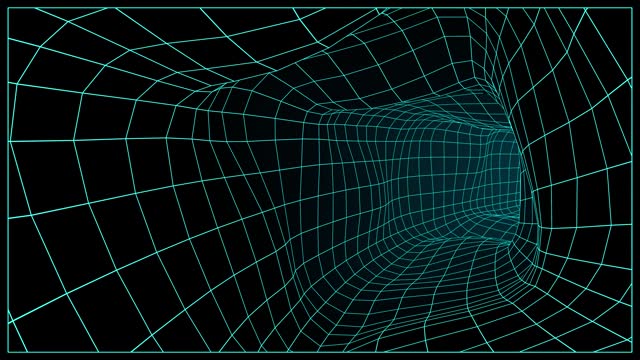 Abstract curved tunnel in retro style loop