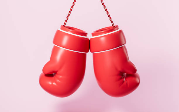 istock Cartoon boxing gloves model, 3d rendering. 2148089911
