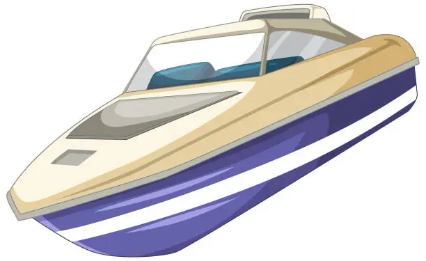 Vector illustration of Colorful vector art of a modern speedboat