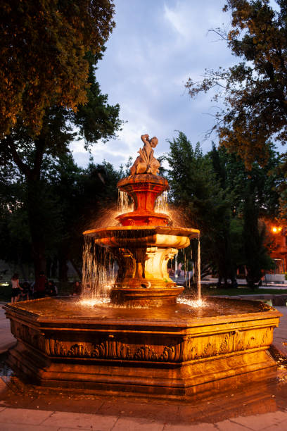 istock Fountain illuminated at night in Park Josipa Jurja Strossmayera 2148091638