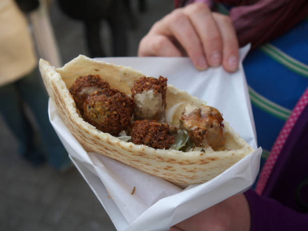 istock Freshly made pita falafel sandwich 2148094129