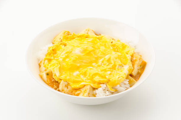 Omelet on Boiled rice with Mapo tofu bowl