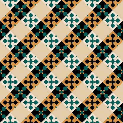 seamless geometric pattern traditional motives ethnic background with ornamental decorative elements for background textures fabric surface design packaging vector illustration