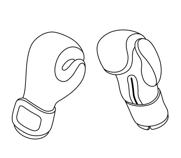 Vector illustration of The boxing gloves isolated on white background