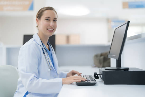 istock Doctor doing different poses in hospital. 2148099169