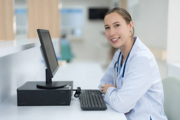 istock Doctor doing different poses in hospital. 2148100692