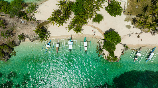 A tropical island and a beautiful beach. Balidbid Lagoon, Bantayan island, Philippines.