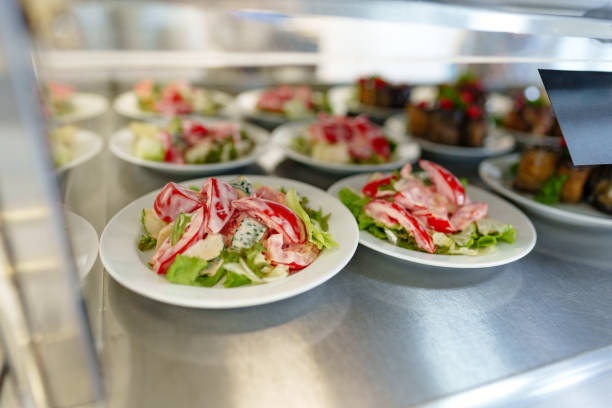 A simple breakfast menu, typically consisting of toast, fries, and fresh salad, is healthy and can be made at home.