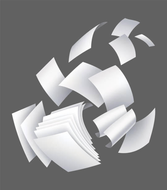 istock Realistic falling paper sheets. Set of flying curved leaves of paper. Vector loose soar of notes with curled edges. Fly scattered notes, empty chaotic paperwork 2148104186