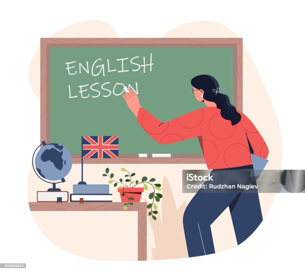 English Lessons Graphic English Lesson Vector Concept Stock Illustration - Download Image Now ...