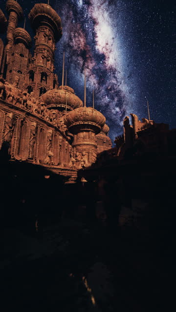 Castle Under Starry Sky
