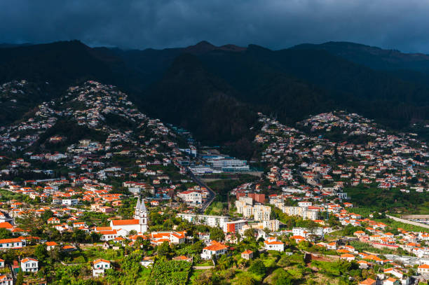 View of buildings in front of mountain