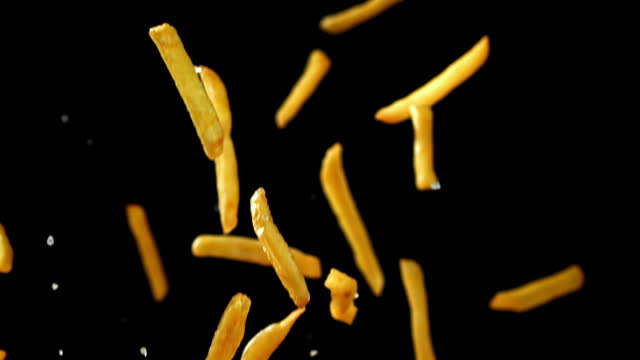 Super slow motion french fries