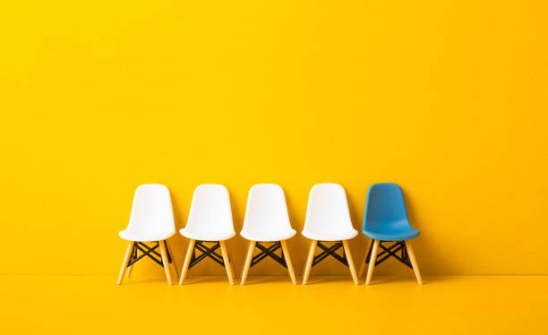 istock Blue chair standing out from the crowd. Business concept. 2148109343