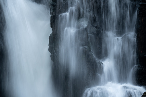 Closeup photo of waterfalls