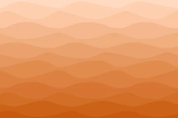 Vector illustration of Gradual wavy red orange background