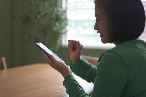 istock Close-up Women Press mobile screen 2148110904