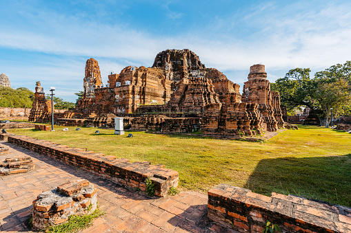 The ancient brick ruins of the Royal Palace (Parakramabahus Royal Palace) in the Ancient City of Polonnaruwa, a UNESCO World Heritage Site.