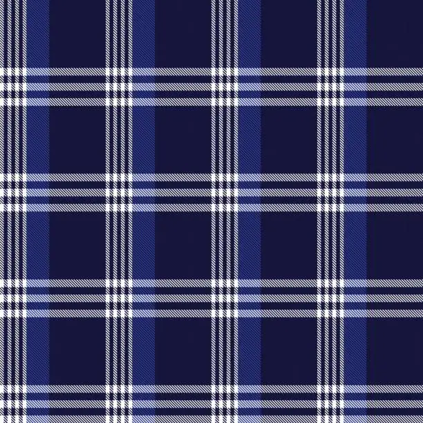 Vector illustration of Blue Asymmetric Plaid textured Seamless Pattern Design