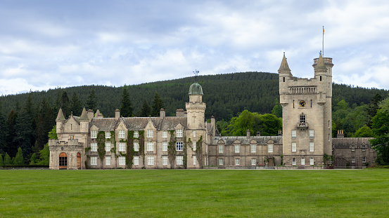 Inveraray, Scotland - July 14th, 2014. One of Scotland's most famous Castles, Inveraray is the ancestral home of the Dukes of Argyll, and is a 'must-see' item on the local tourist itinerary. It lies beside Loch Fyne and the picturesque planned village of Inveraray.