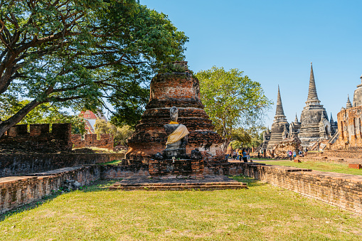 buddha statue in temple sukhothai histrorical park