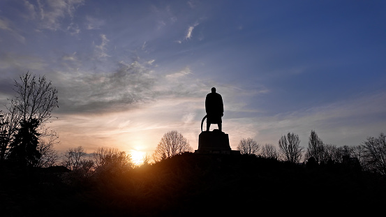 Monument of Karadjordje, historical figure in Serbian history, on of the famous Belgrade landmarks.