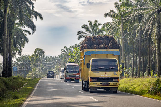 Blue Industrial Tank Truck driving on the road