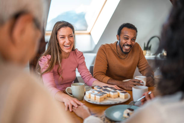 istock Diverse Family Enjoying Coffee Time Together Indoors 2148117662