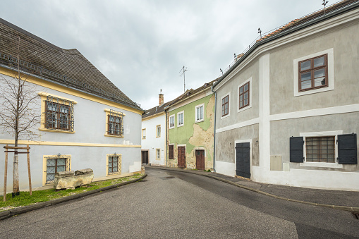 Eisenstadt, houses in historic centre of town in Austria, Europe.