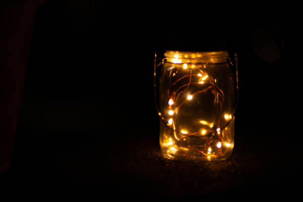 istock Blurred circles of lights on a dark background in a jar 2148118676