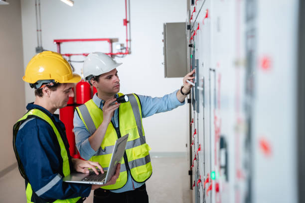 istock The engineers inspected the electrical switchboard and verified the operational voltage range. 2148121667
