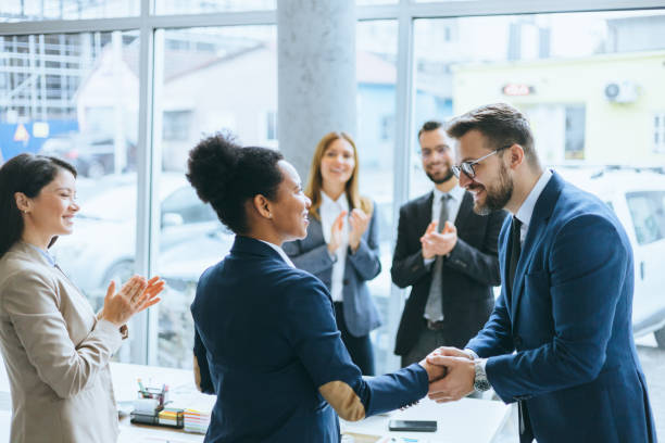 Business team applauding a successful meeting