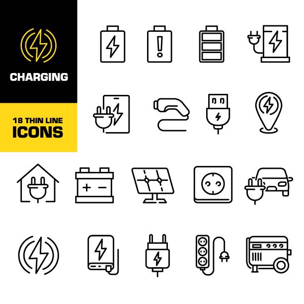 ilustraciones, imágenes clip art, dibujos animados e iconos de stock de icono de carga. conjunto de iconos de carga. estilo lineal. - generadores