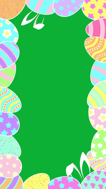 Vertical Easter Animated Greeting Frame Template.