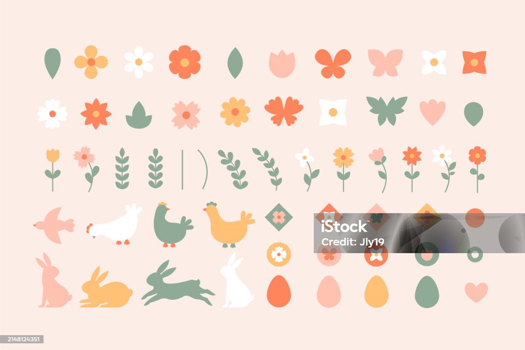 Spring Collage Vector Spring Collection Vector Elements Set Stock Illustration - Download ...