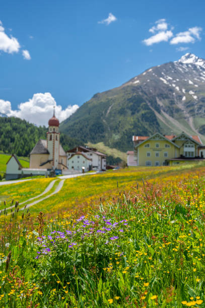 View on the Mountaineering Village Vent in the Ötztal valley in Tyrol Austria during a beautiful springtime day in the Alps