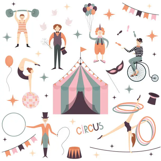 Vector illustration of circus elements