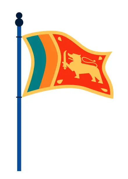 Vector illustration of Flag of Sri Lanka - modern flat design style single isolated image