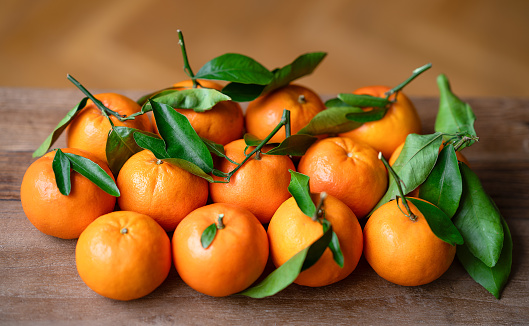 Background of tangerine fruits. Top view. Clementines