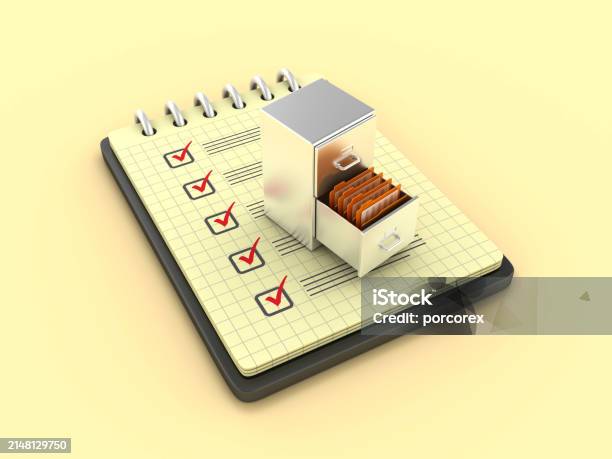 Note List Checking Archives With Folders And Check List Note Pad Stock Photo - Download ...