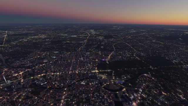 Night aerial view of the city in Berlin. Germany