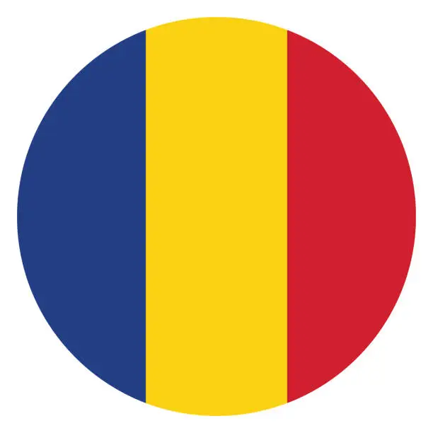 Vector illustration of Romania flag. Flag icon. Standard color. Circle icon flag. Computer illustration. Digital illustration. Vector illustration.